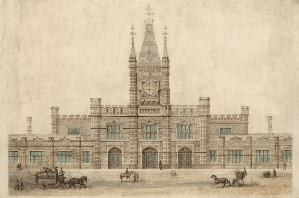 original drawing of Bristol Temple Meads station