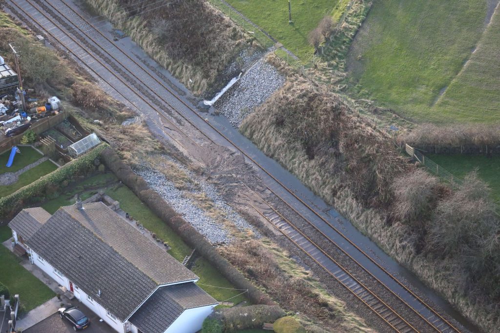 Aerial view of railway