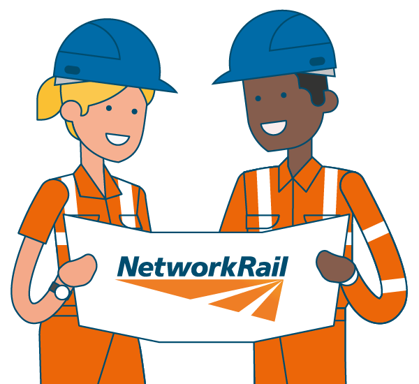 Two Network Rail engineers graphic