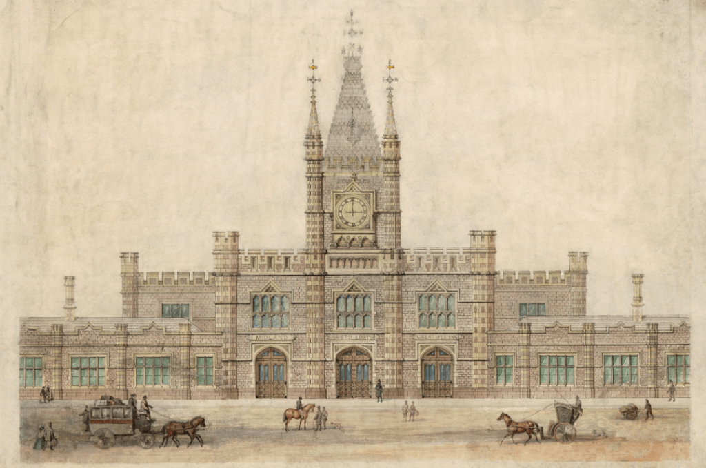 Archive drawing of Bristol Temple Meads station