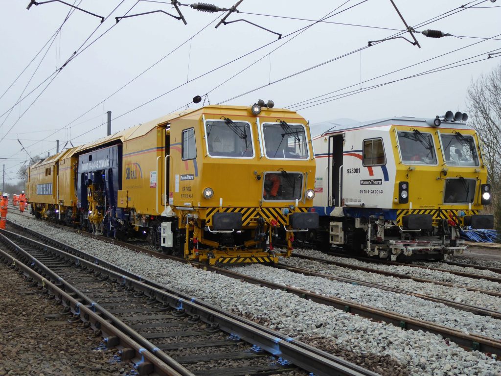 Yellow rail tamper train - used in many of our bank holiday planned engineering works.