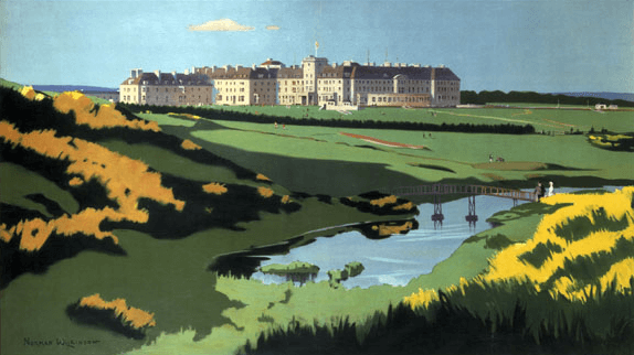 artistic print of Gleneagles golf resort.