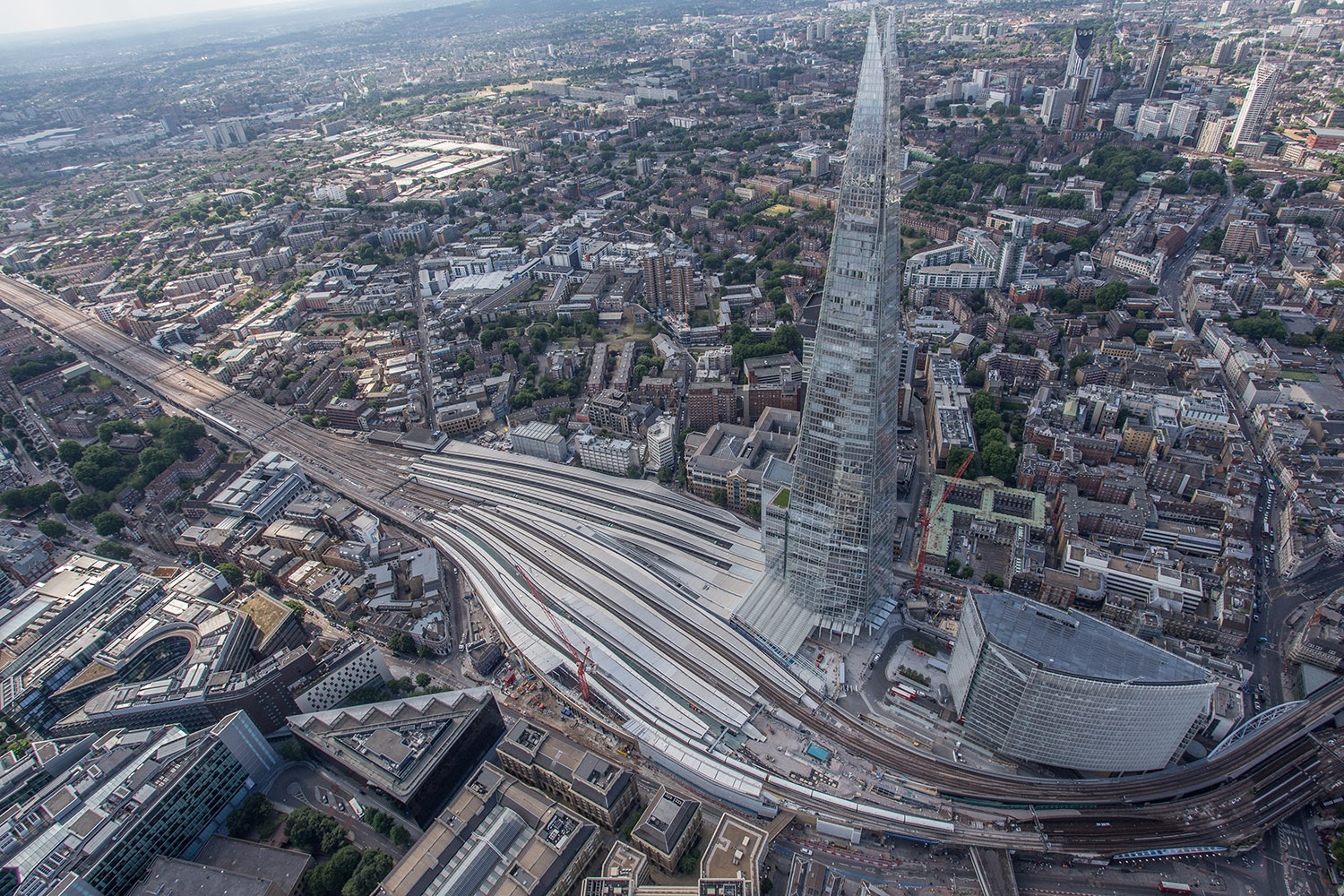 Aerial view of London Bridge station