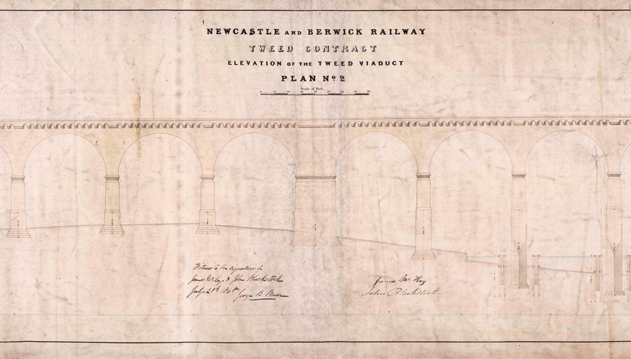 engineering drawing of the Royal Border Bridge