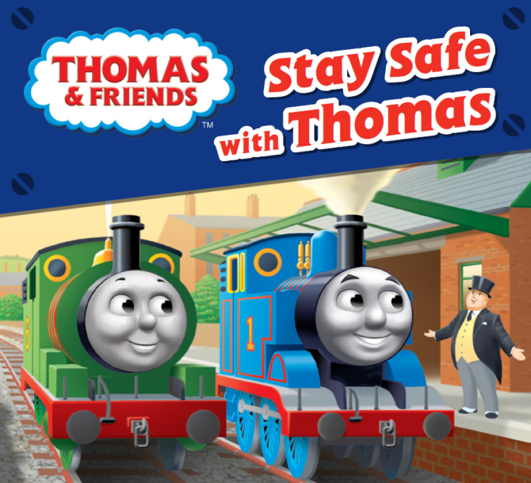 Front cover of the "Stay safe with Thomas" book.