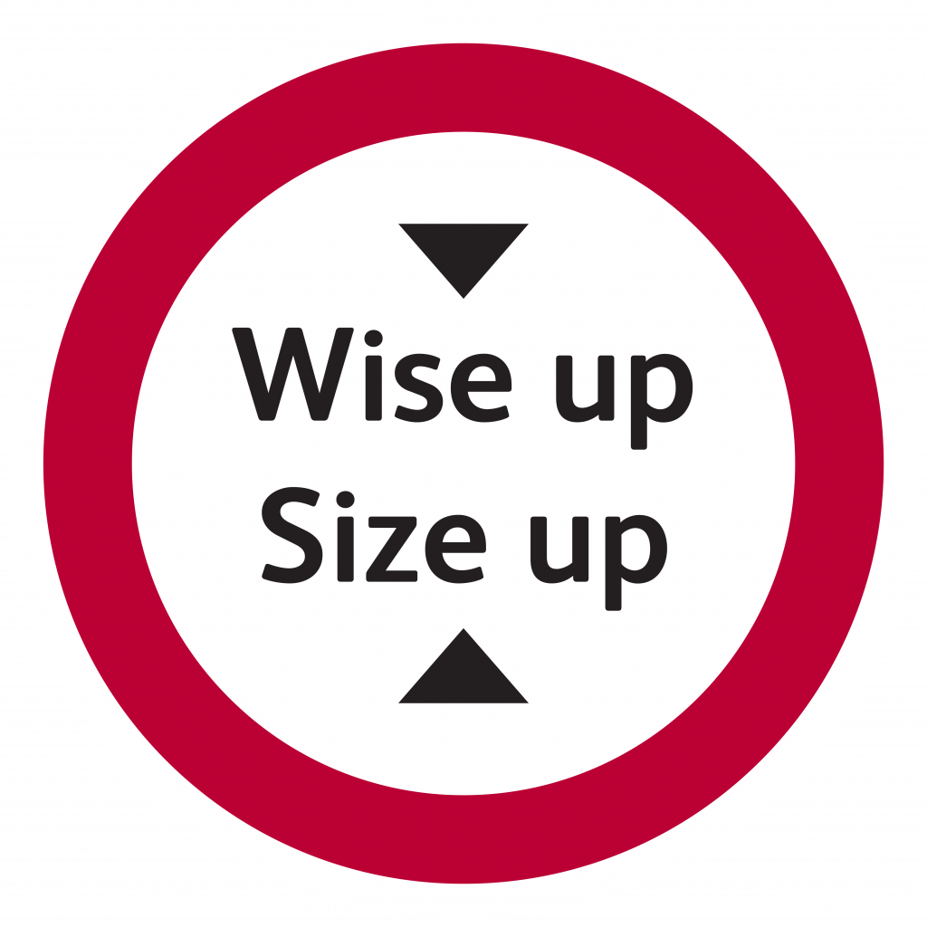 Wise up Size up icon