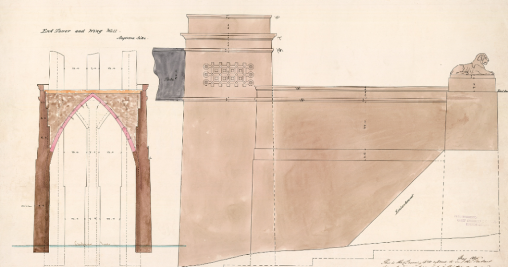 engineeering drawing of the Britannia Bridge