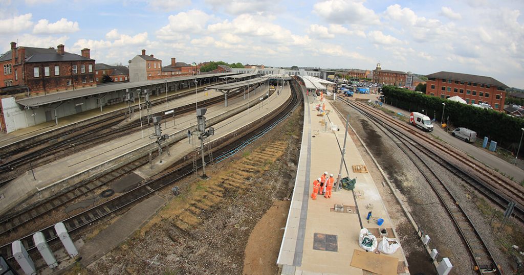 Pre-work showing existing platforms at Derby station