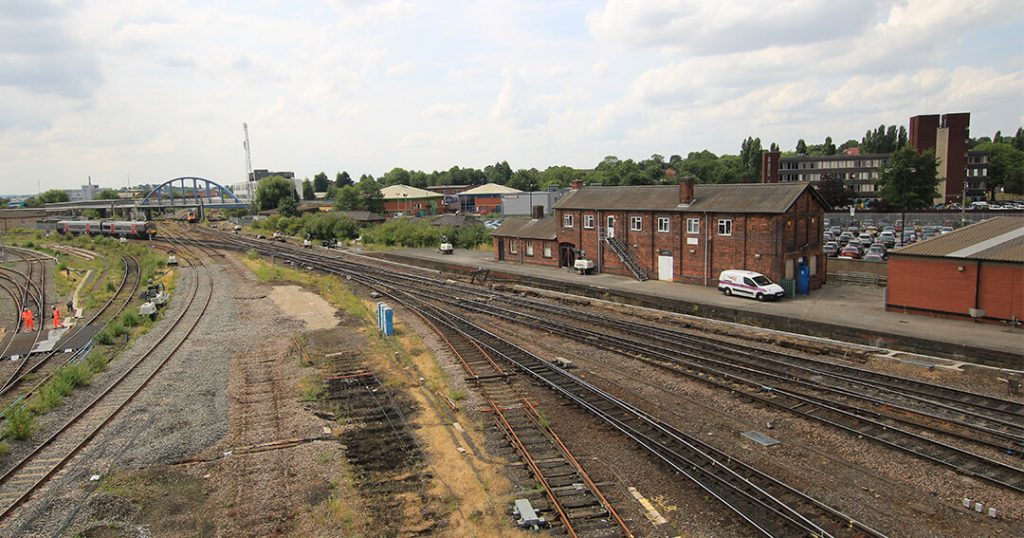 Pre-work layout of track at Derby station