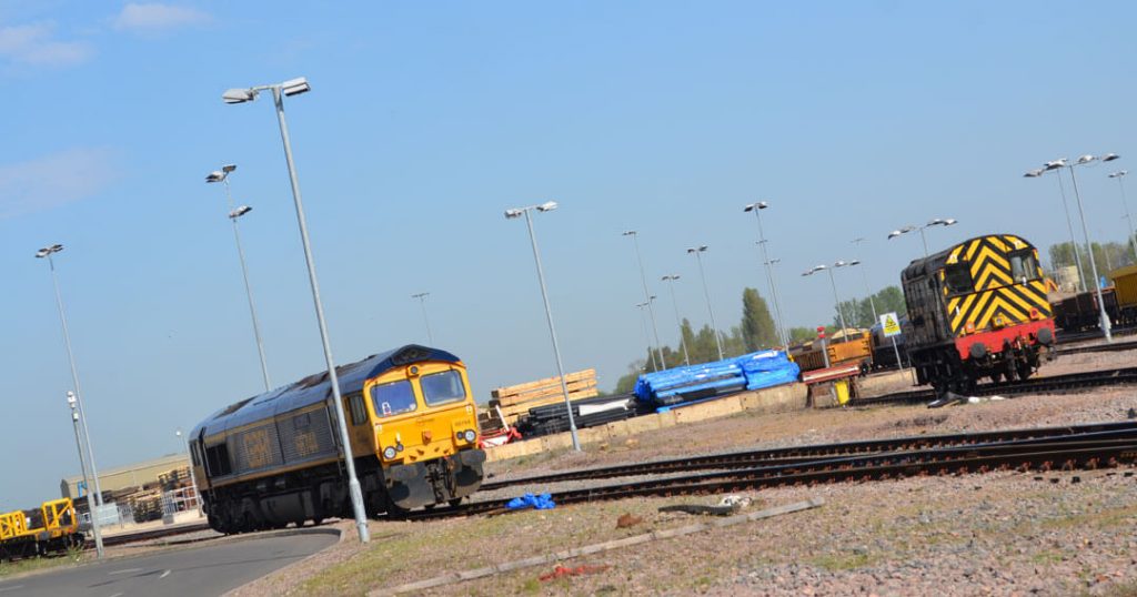 Trains sit at Whitemoor, our recycling facility