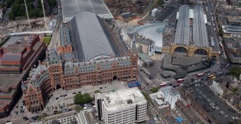 St Pancras aerial view