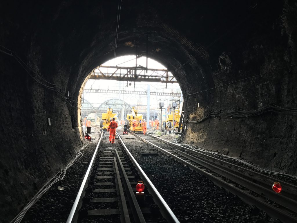 Engineers working in a tunnel