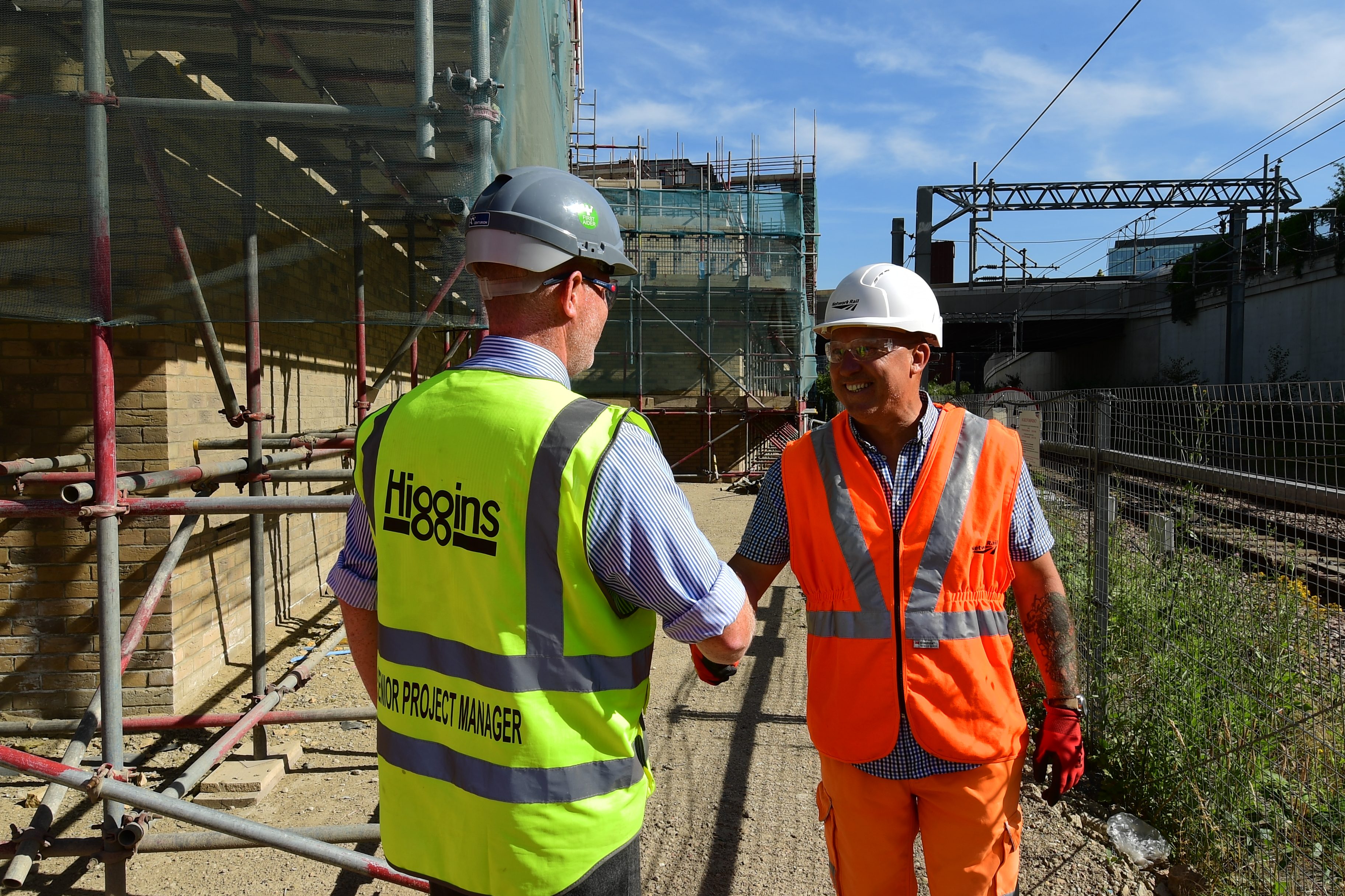 Engineers shaking hands