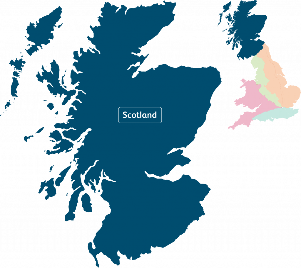 Map of Network Rail Scotland