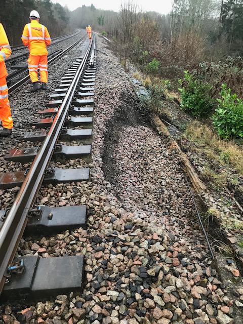 Ockley landslip in 2020