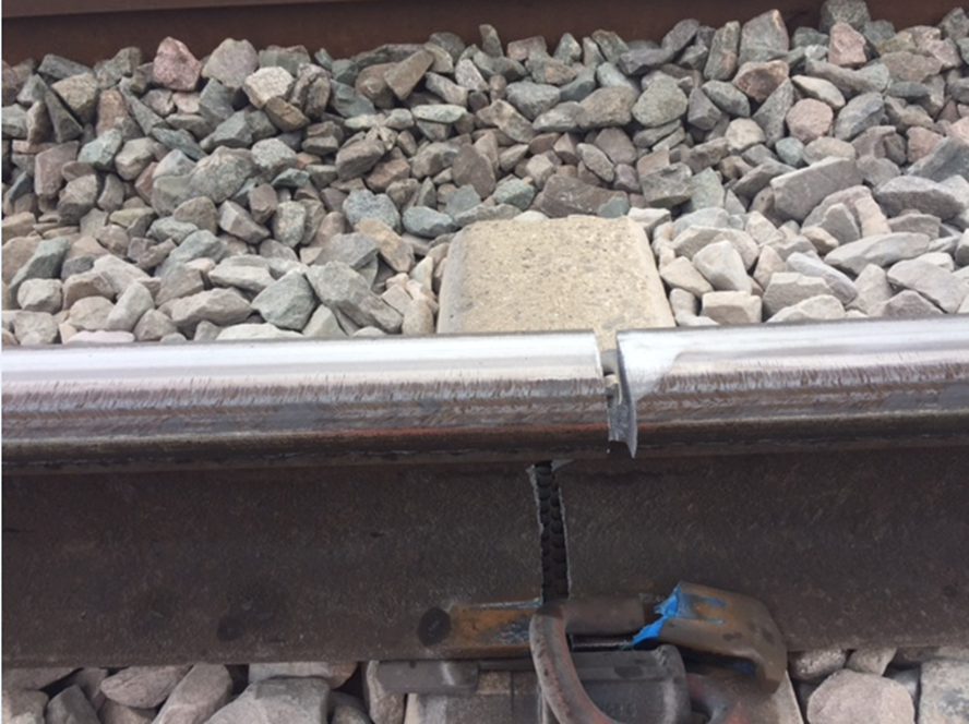 Broken railway track