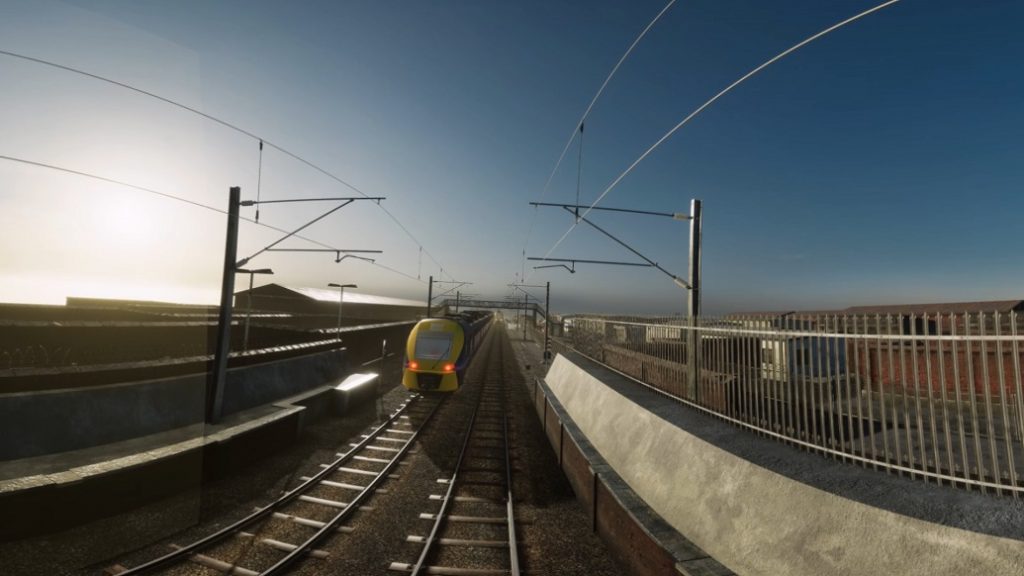 Computer-generated image of a train from one of our virtual reality simulations