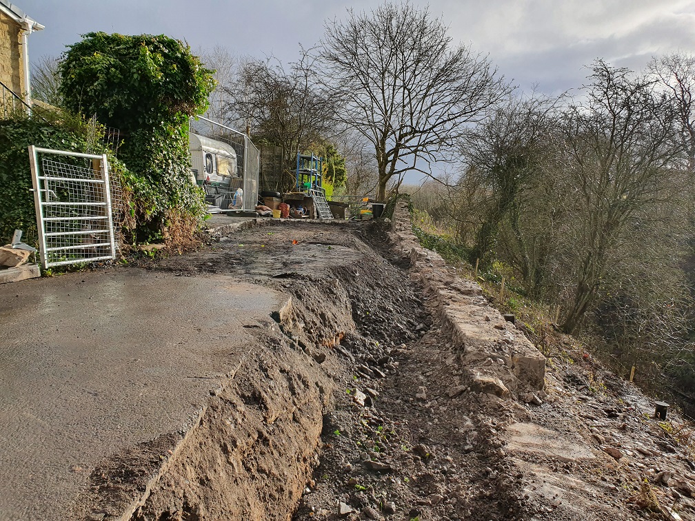 Landslip repairs in Upholland