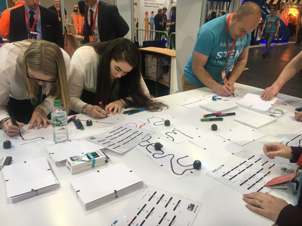 School pupils doing educational activities at the Big Bang Fair.