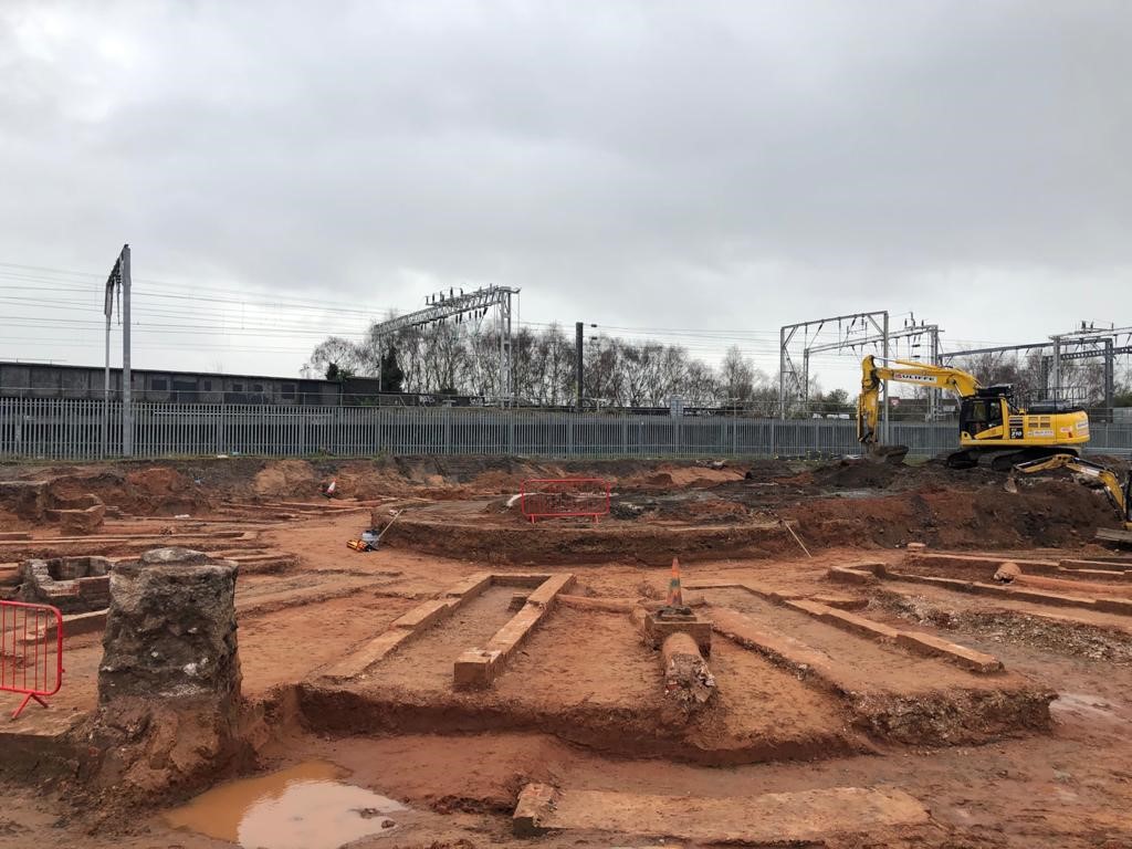 Excavation of a Victorian railway roundhouse discovered at Curzon Street in Birmingham