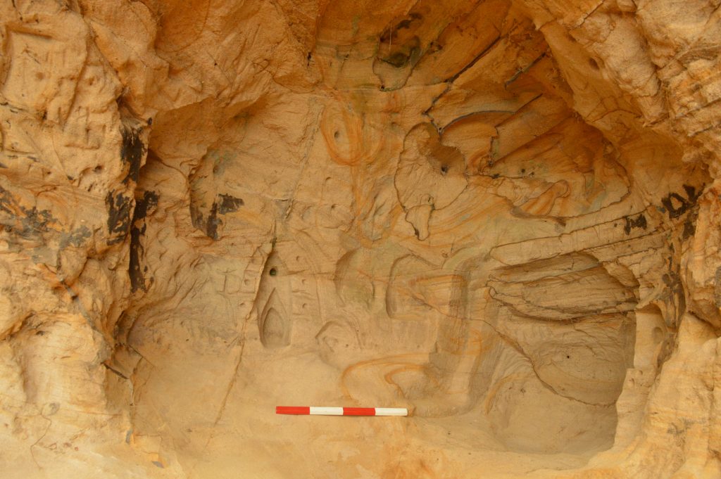 Close up of the St Catherine cave in Surrey, daytime