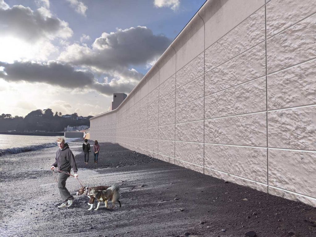 Artist's impression of the wall from Dawlish beach