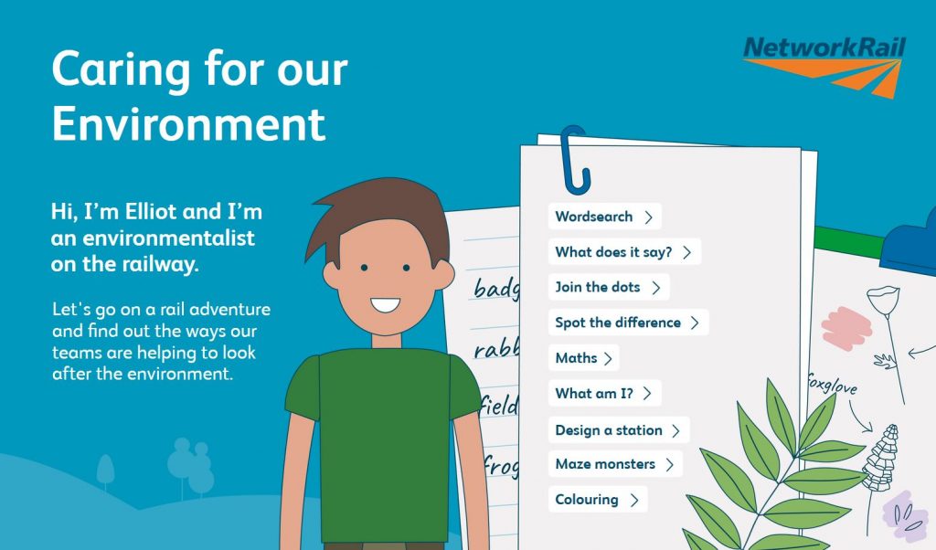 An image from our Caring for our Environment online activity book showing Elliot the Environmentalist.