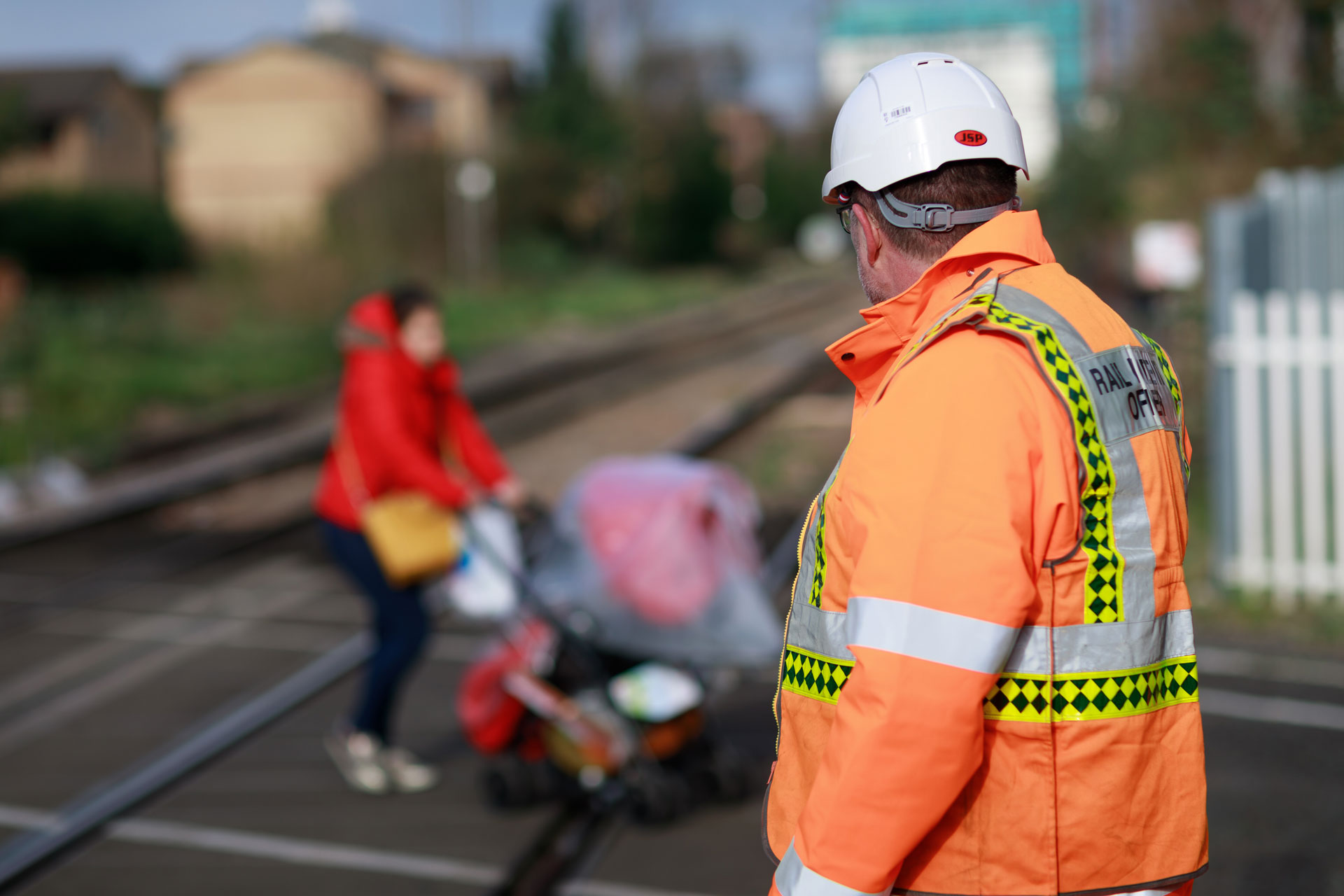 Railway work watching track