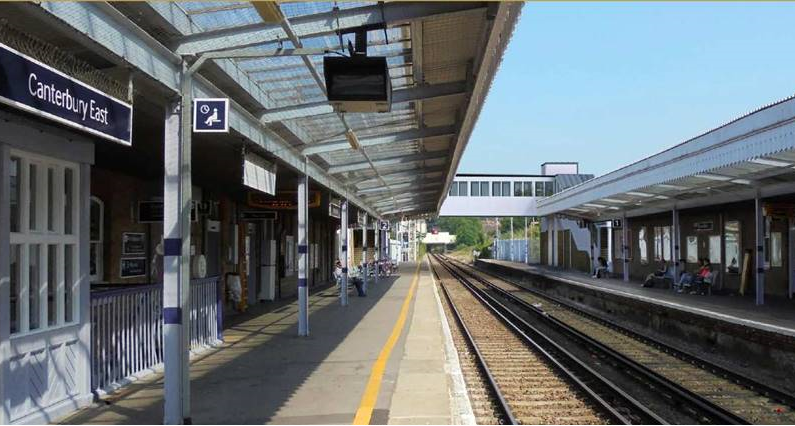 Platform at Canterbury East station