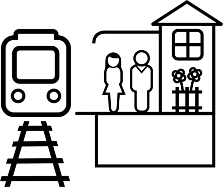 Passengers at station icon