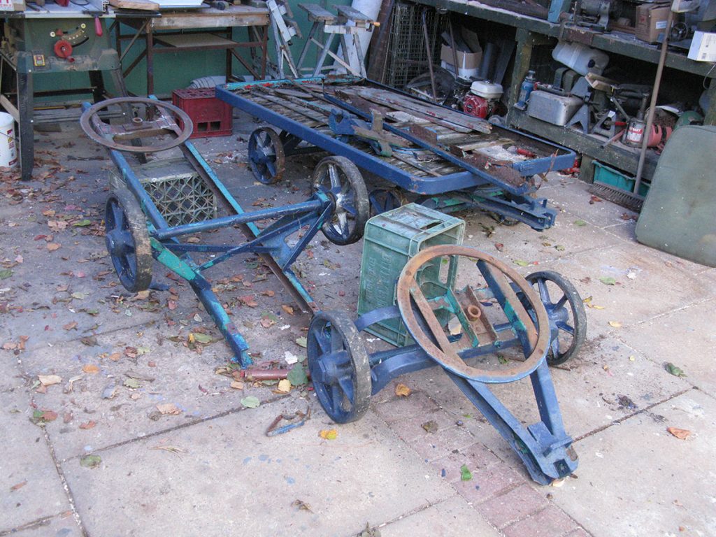 three platform trolleys for refurbishment