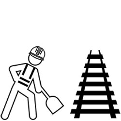 Railway track work icon