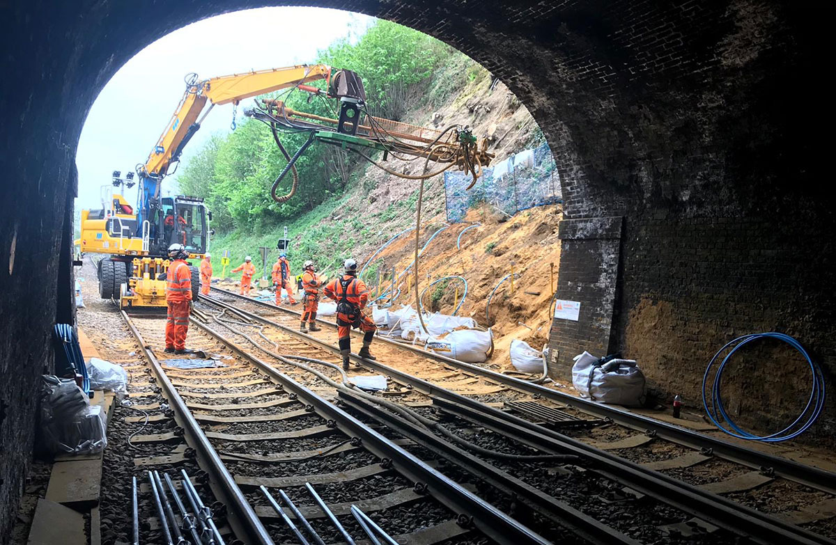 Strengthening works at Sand Tunnel near Guildford