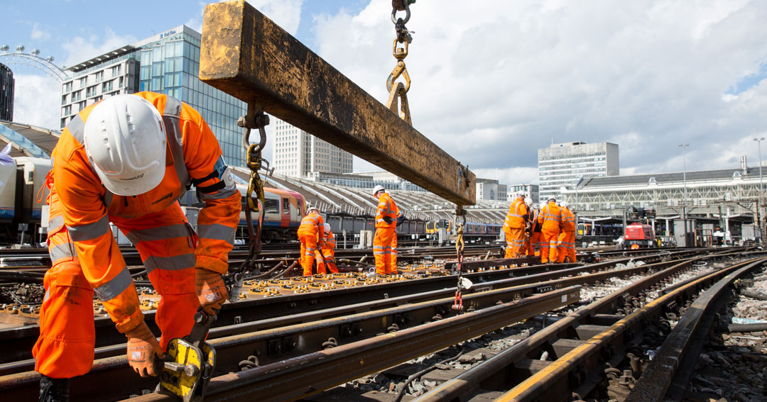 London Waterloo approach track work