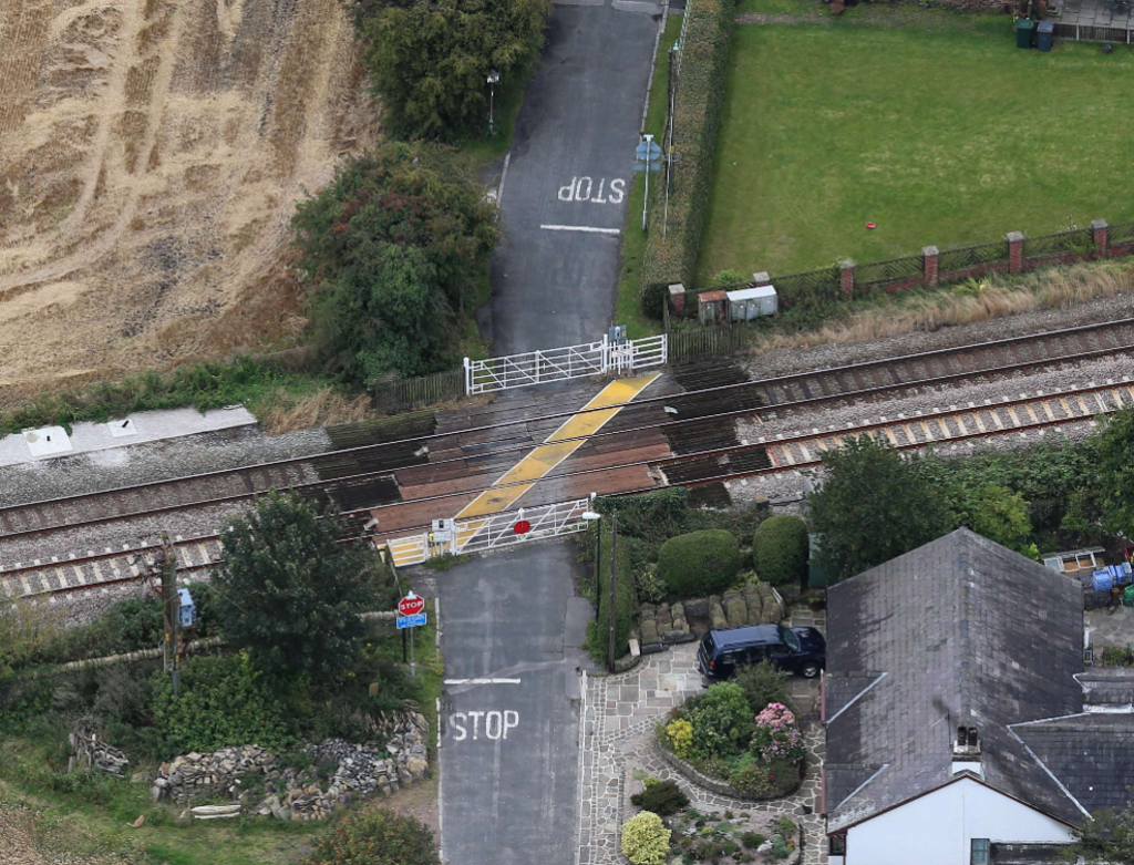 Aeriel view of Crabtree level crossing