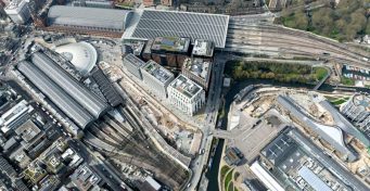 Aeriel view of Kings Cross station