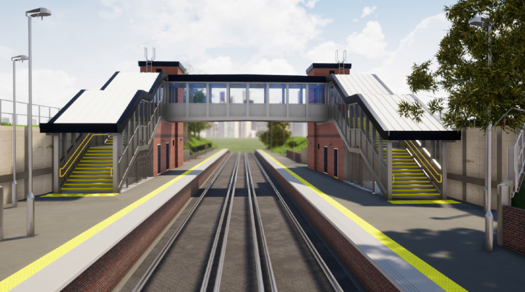 An artist's impression of the new footbridge at Liphook railway station