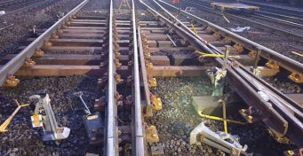 Close up of the tracks at London Liverpool Street station
