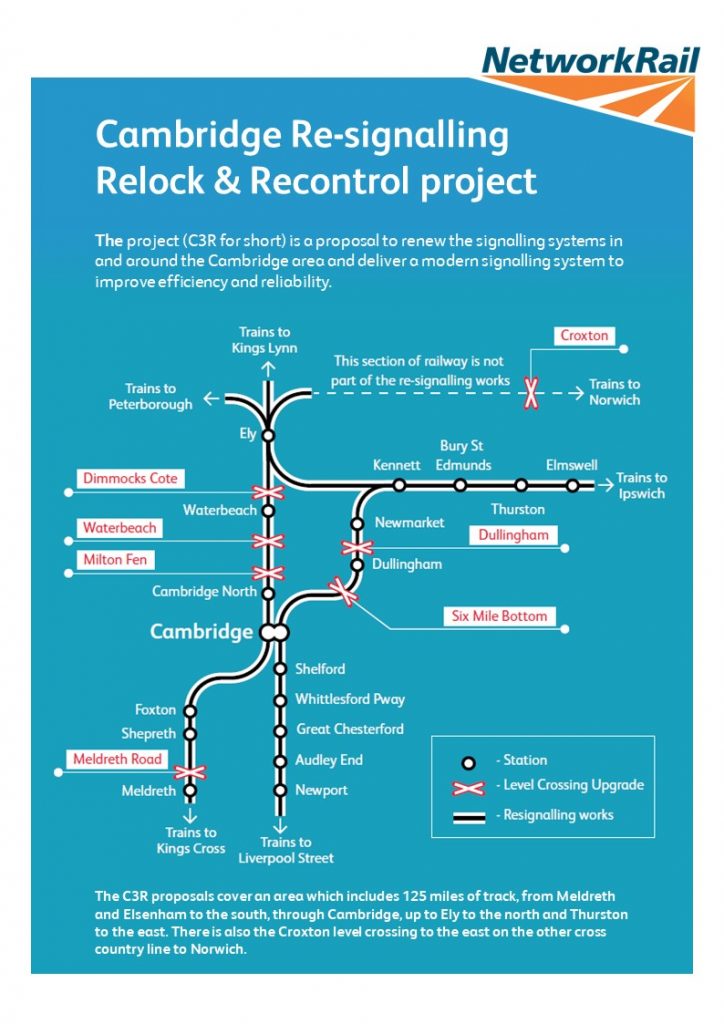 Cambridge resignalling project map