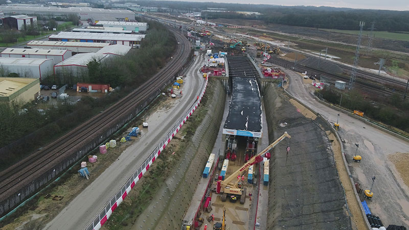 Curved box aerial view