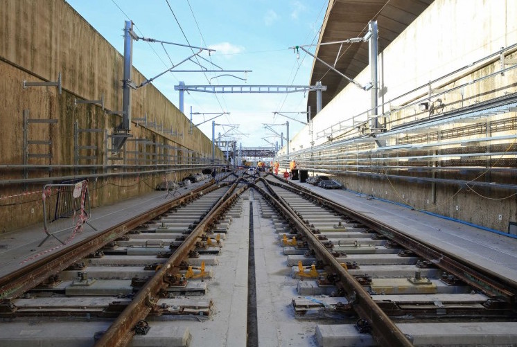 Crossrail tracks, daytime