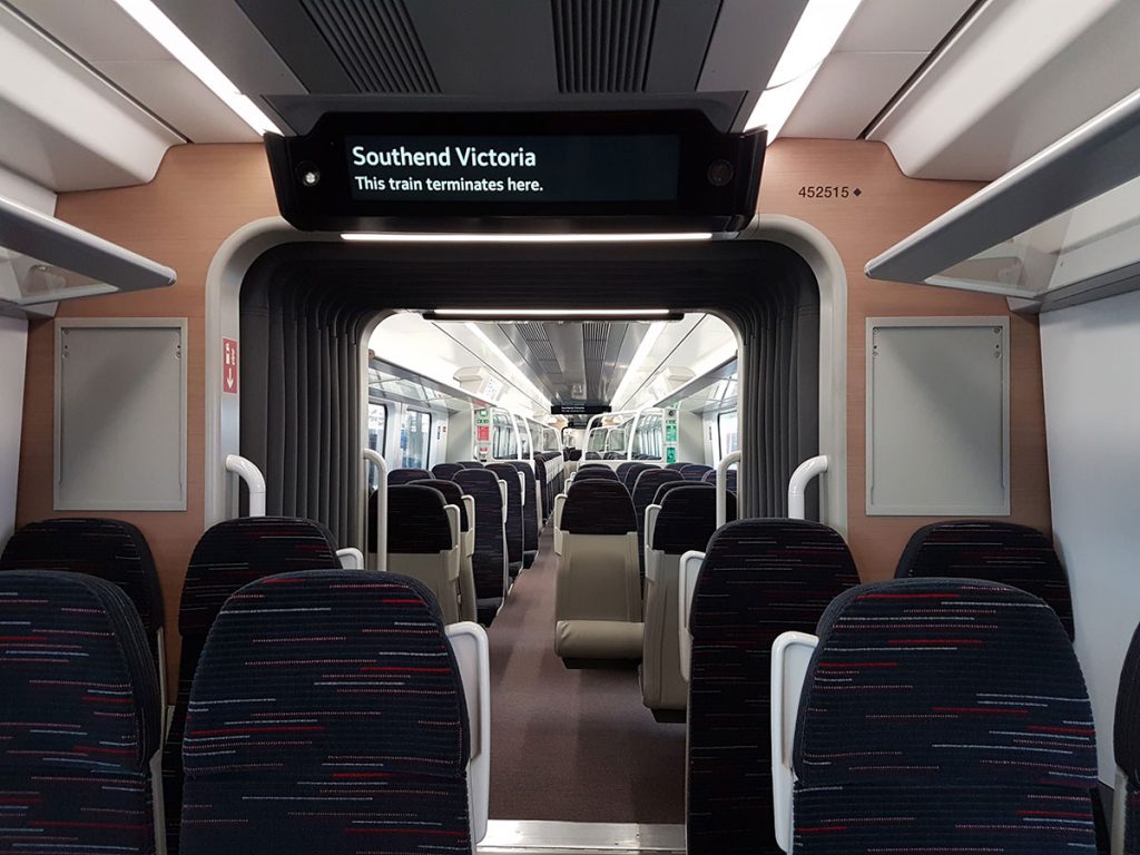 Interior of a new suburban train