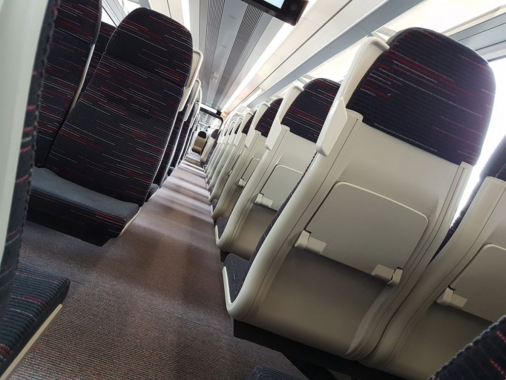 Interior of a new suburban train