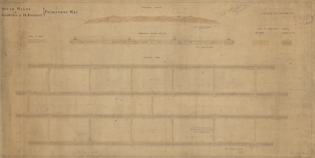 Archive drawing of the broad gauge