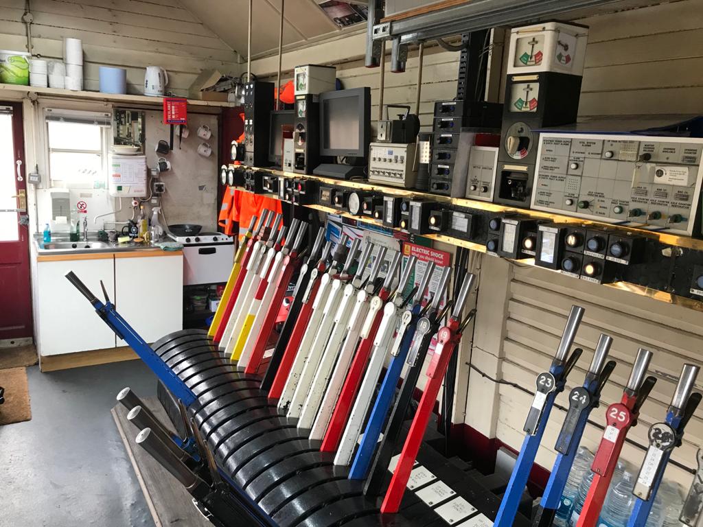 The levers inside Blea Moor signal box