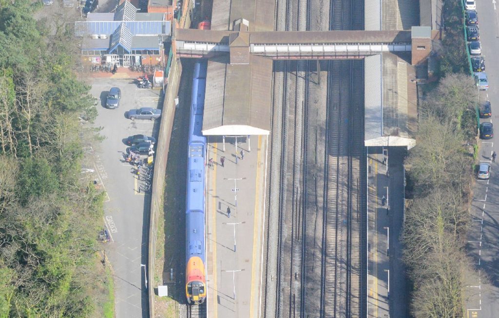 Aerial view of Weybridge station