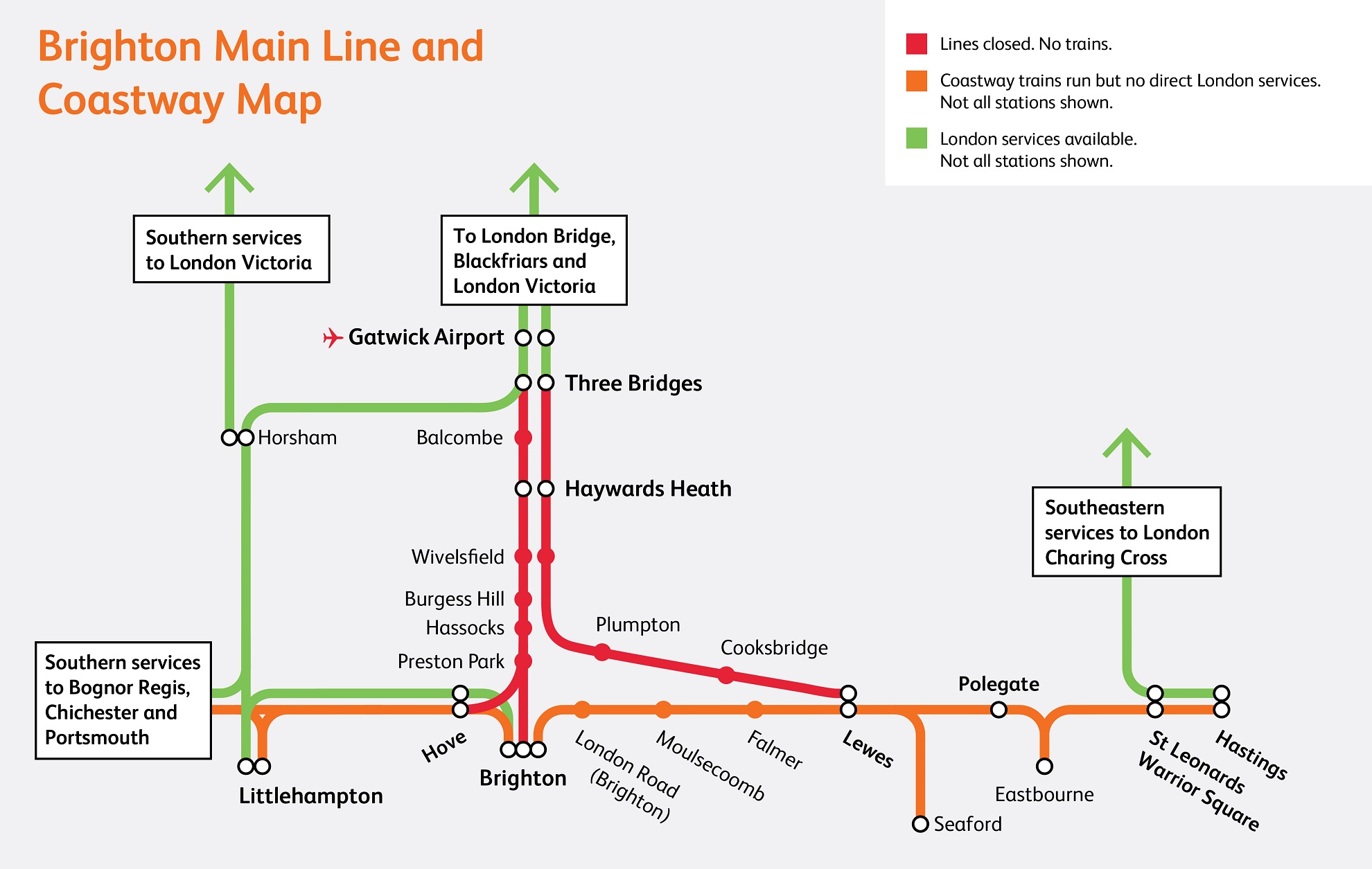 Three Bridges to Brighton and Lewes Network Rail