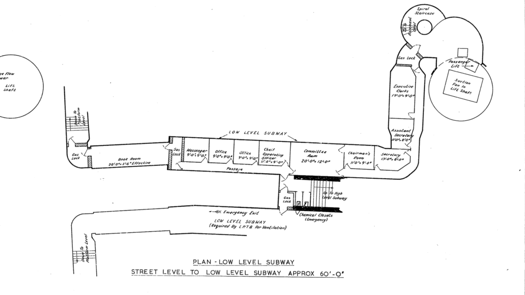 Details of the offices in the secret underground shelter at Down Street tube station