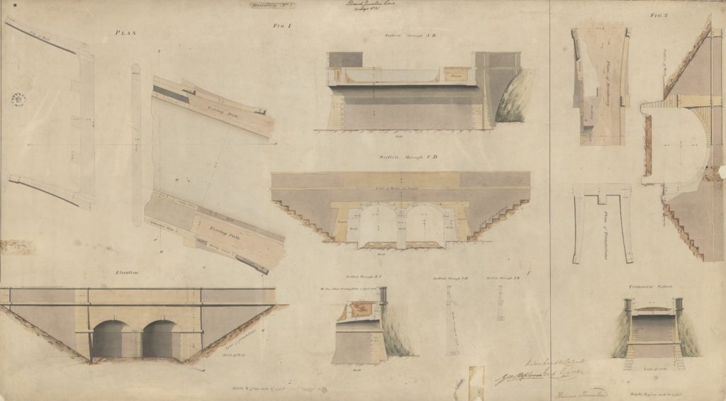 Original drawing of parts of the Grand Junction Railway