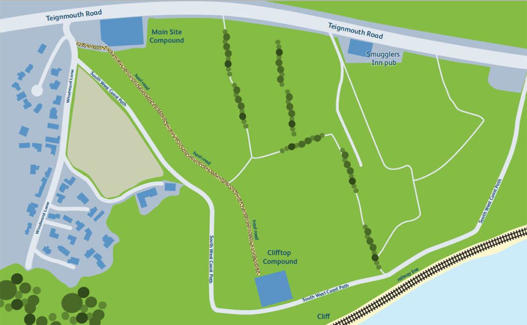 Map showing the compounds being used for the Parsons Tunnel project.